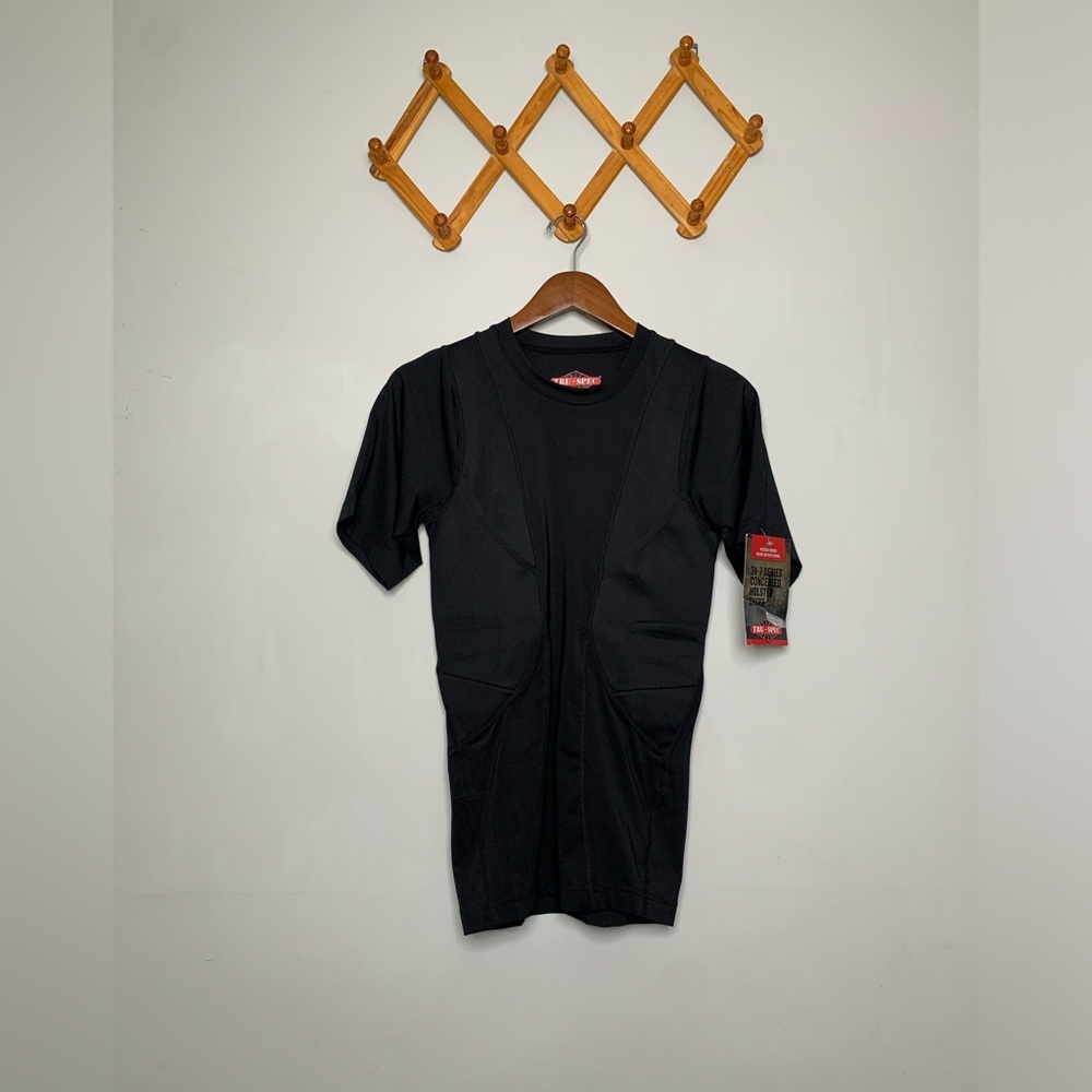 NWT Men’s Black Short Sleeve TRU-SPEC Concealed Holster Shirt Size Small